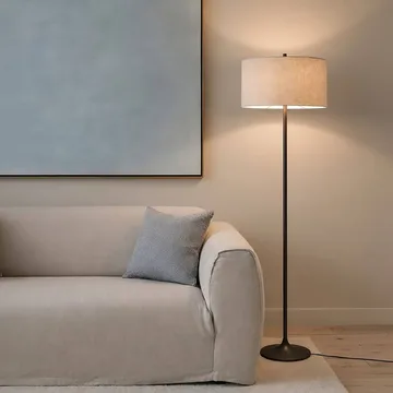Lampadaire Soft - Lin naturel-metallic bronze, Ø44x149,5 cm - Belid