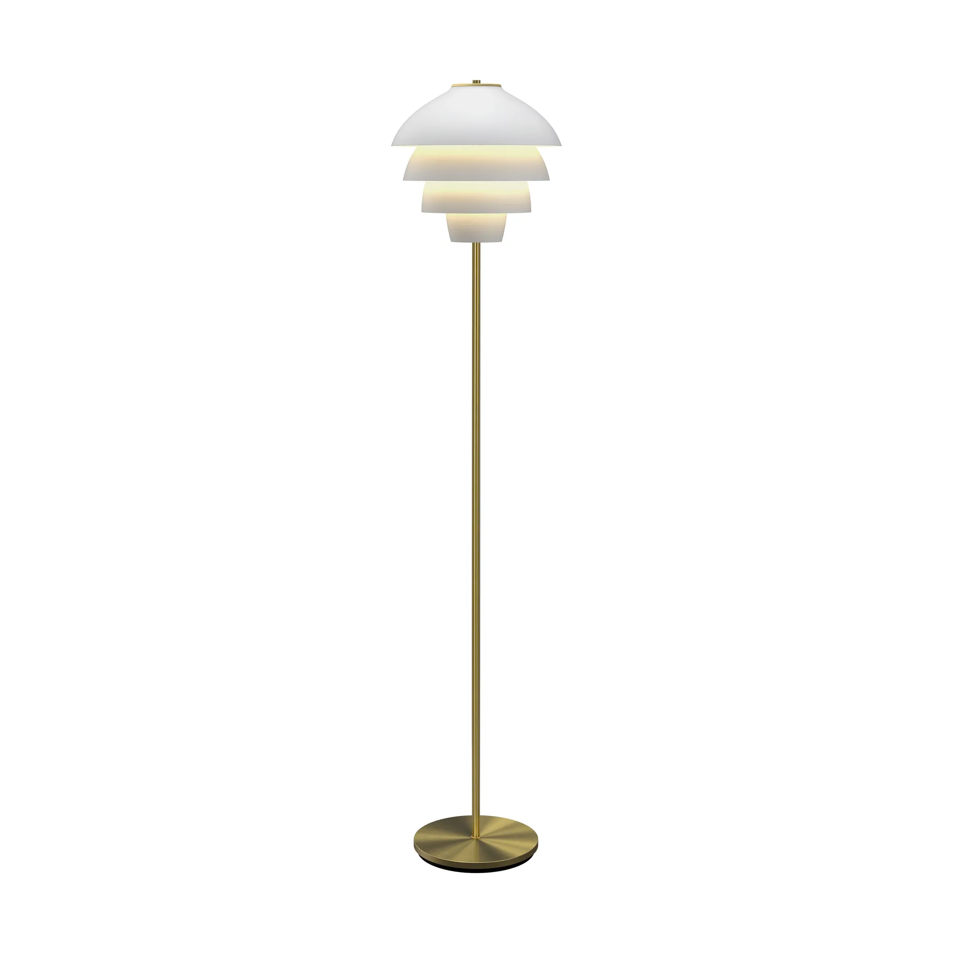 Lampadaire Valencia 150 cm, Blanc mat-laiton Belid