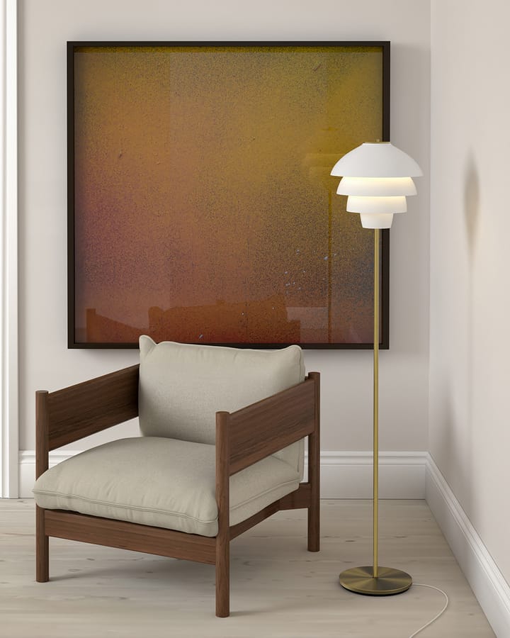 Lampadaire Valencia 150 cm, Blanc mat-laiton Belid