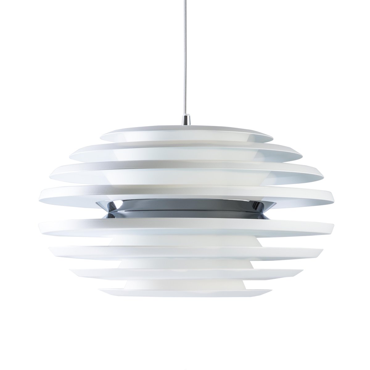 Belid Lampe à suspension Ellipse blanc mat, chrome | Design Scandinave | Suspensions & lustres | Blanc