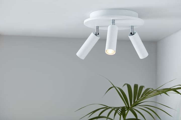 Lampe à suspension rond 3 spots Cato Slim, Blanc mat-LED Belid
