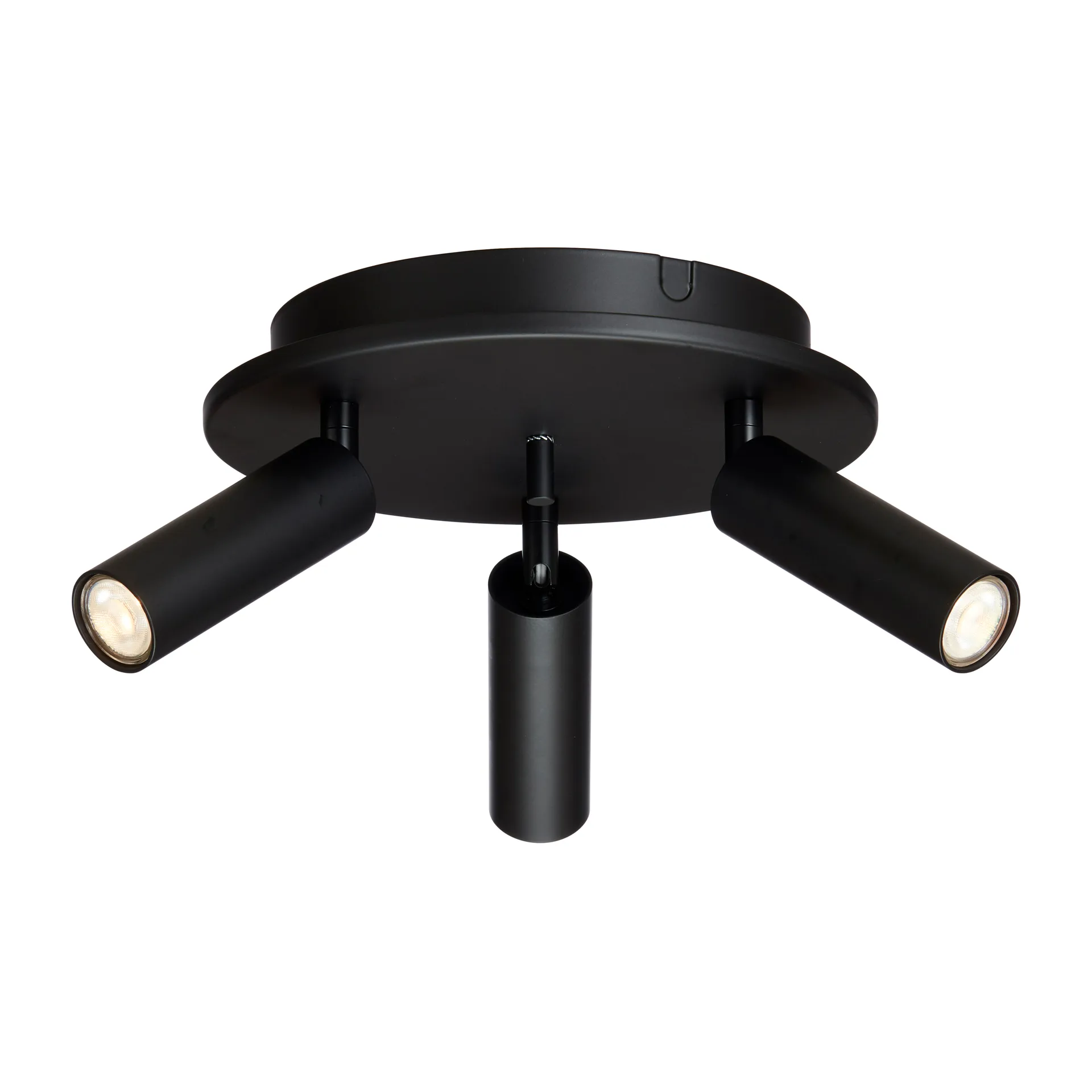 Lampe à suspension rond 3 spots Cato Slim, Noir mat-LED Belid