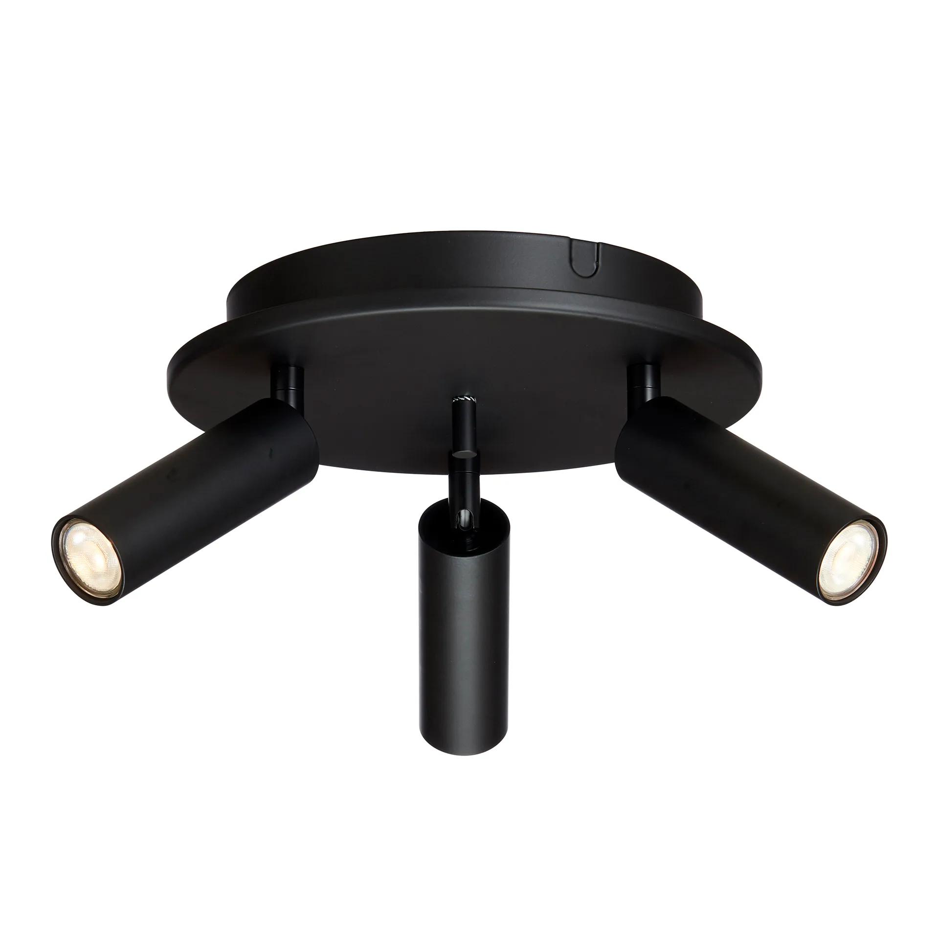 Lampe à suspension rond 3 spots Cato Slim, Noir mat Belid