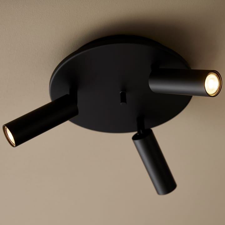 Lampe à suspension rond 3 spots Cato Slim, Noir mat Belid