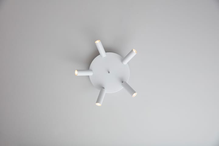 Lampe à suspension rond 5 spots Cato Slim - Blanc mat-LED - Belid