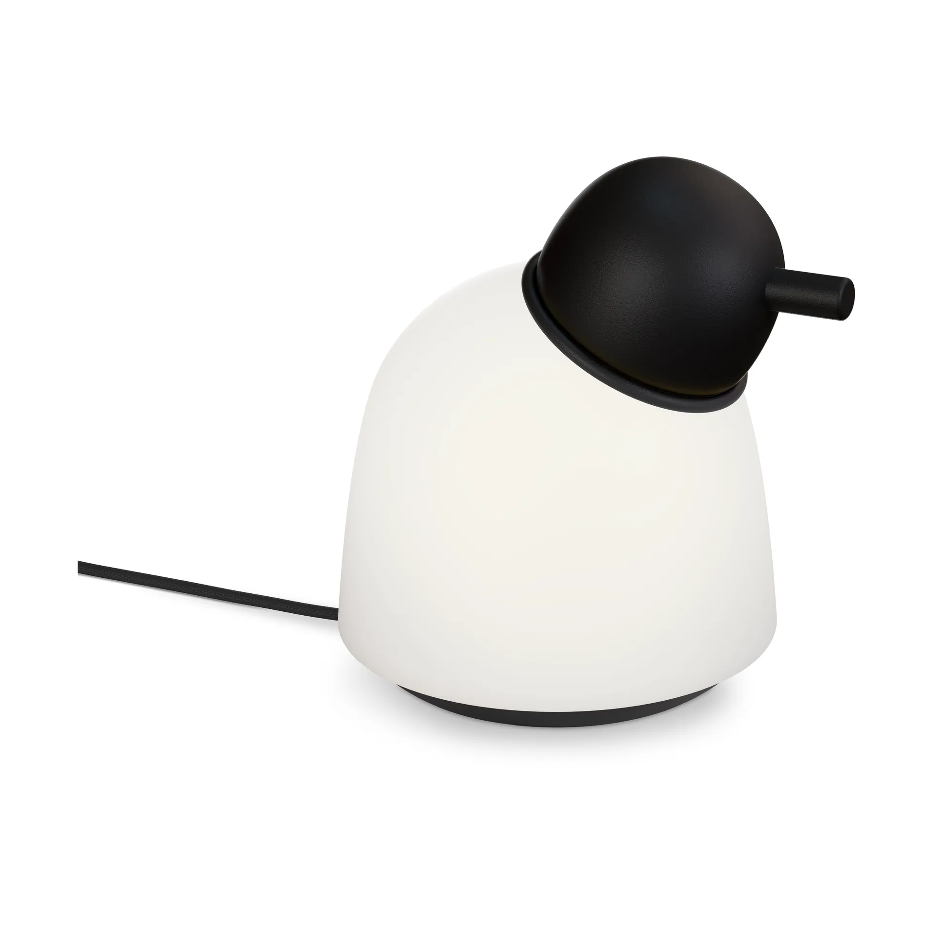 Lampe de table Bird 21,5 cm, Noir-verre opale Belid