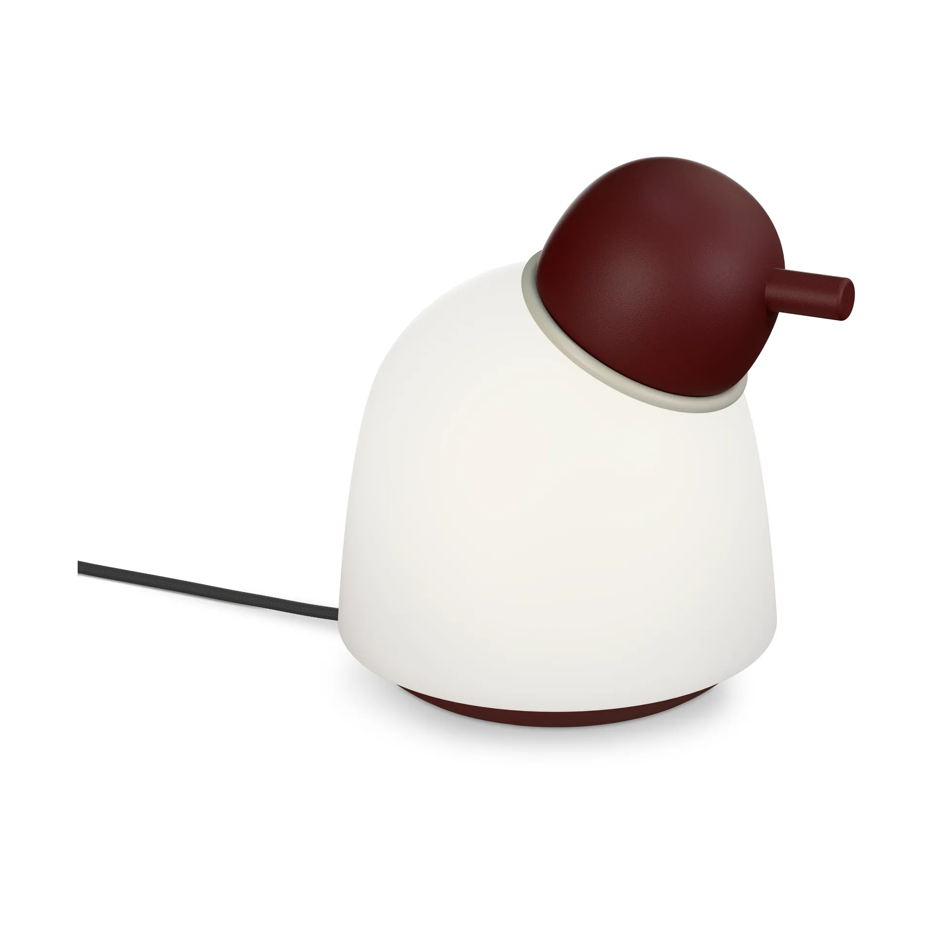 Lampe de table Bird 21,5 cm, Rouge foncé-sable-verre opale Belid