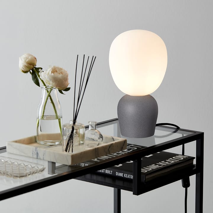 Lampe de table Buddy verre opale, Béton (gris) Belid