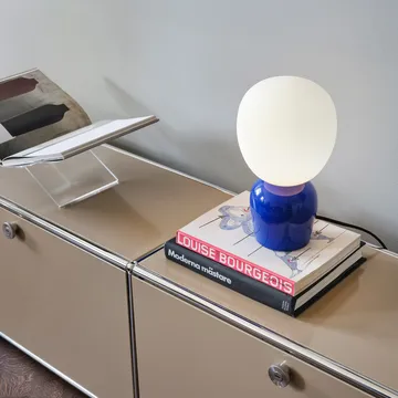 Lampe de table Buddy verre opale - Bleu outremer - Belid