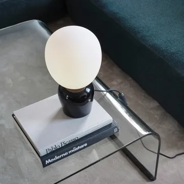 Lampe de table Buddy verre opale - Brillant noir - Belid