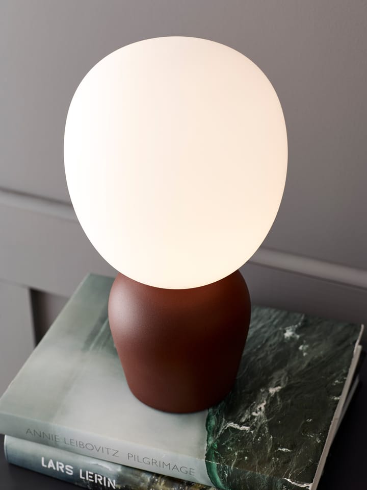 Lampe de table Buddy verre opale, Rouille foncé (marron rouge) Belid