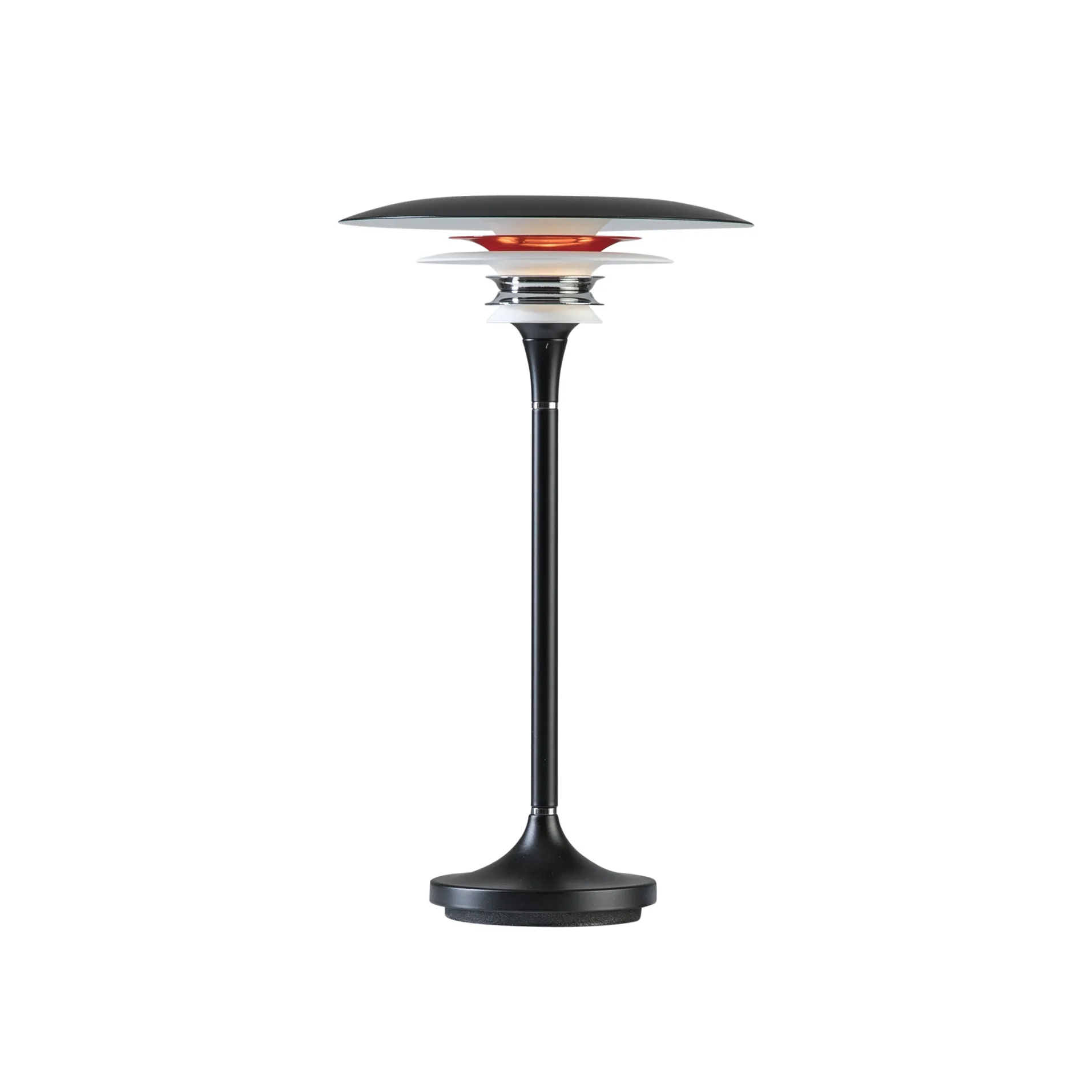 Lampe de table Diablo Ø20 cm, Noir mat-rouge brillant Belid