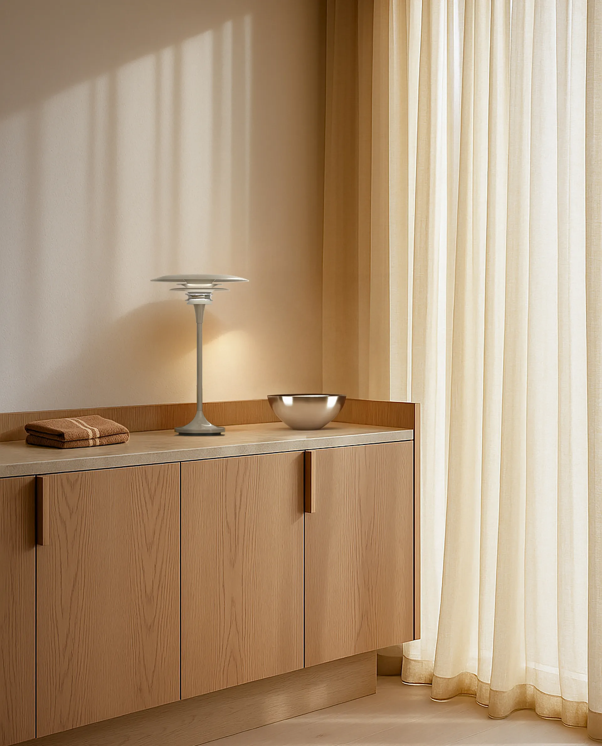 Lampe de table Diablo Ø30 cm, Soft greige Belid