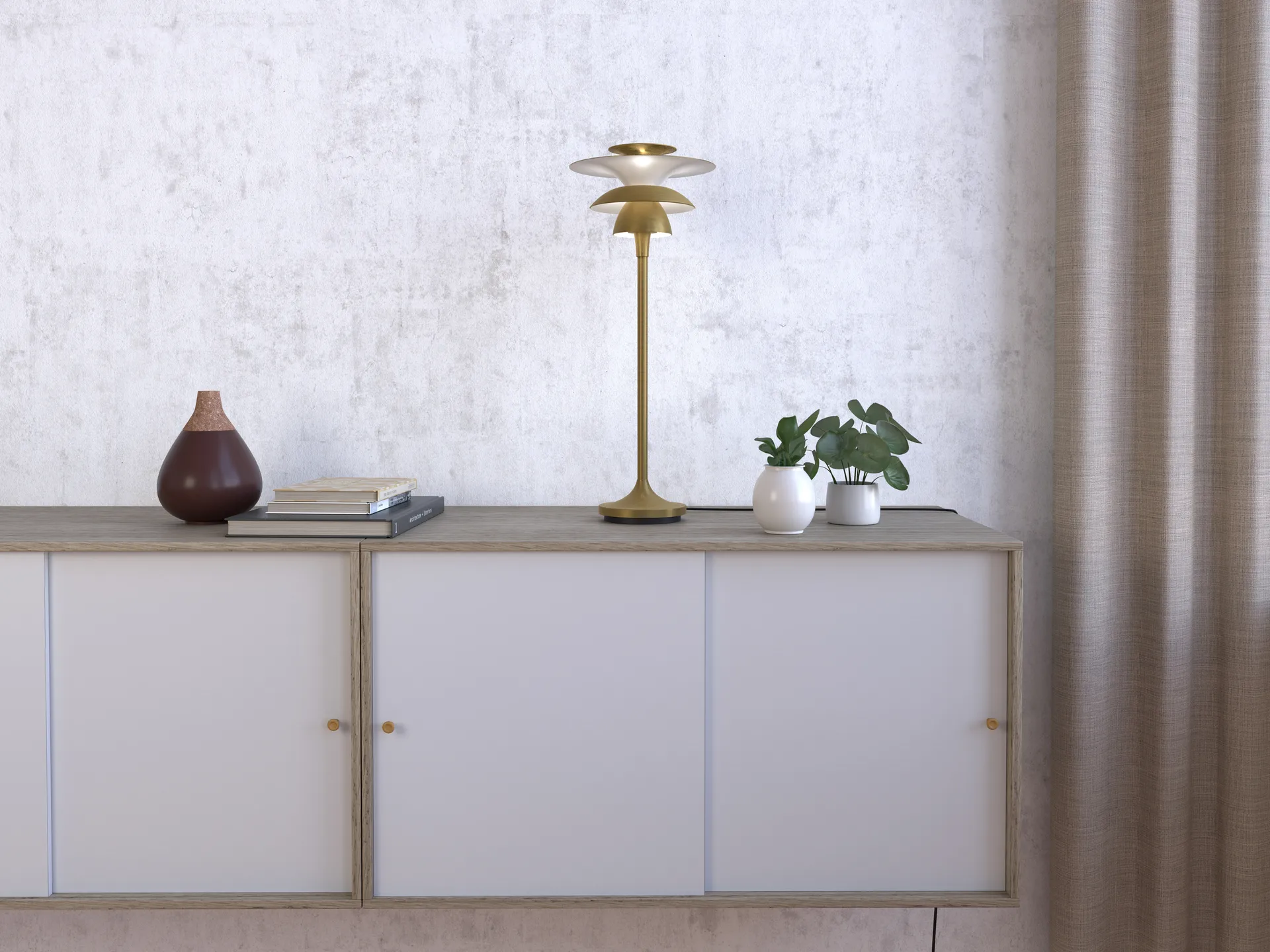 Lampe de table Picasso, grand 45,7 cm, Laiton antique Belid