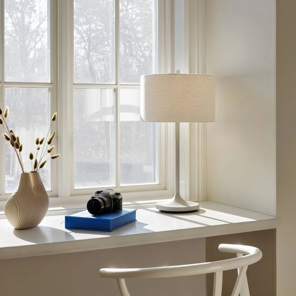 Lampe de table Soft, Lin blanc-sable, Ø34x64 cm Belid