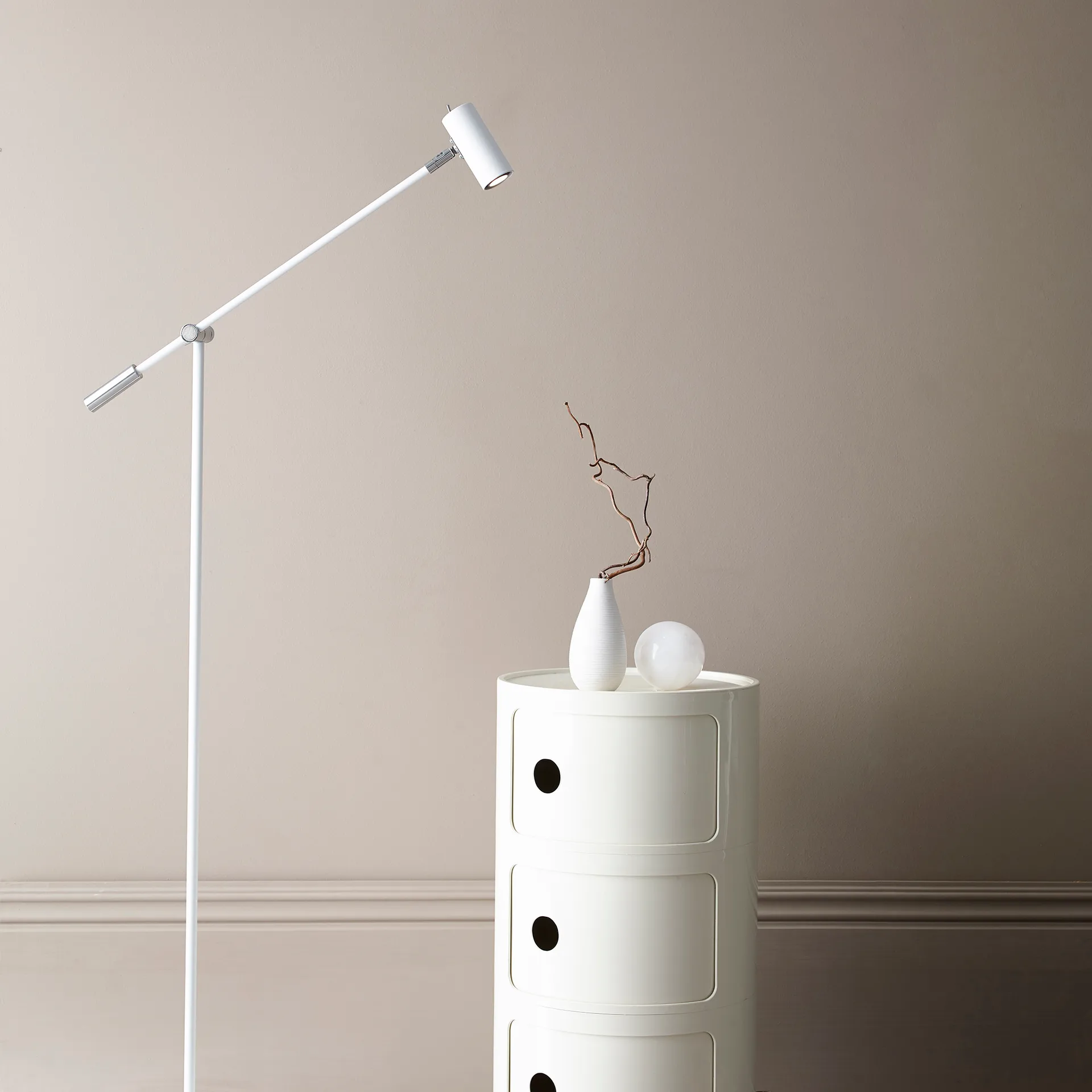 Lampe sur pied Cato, Blanc mat Belid