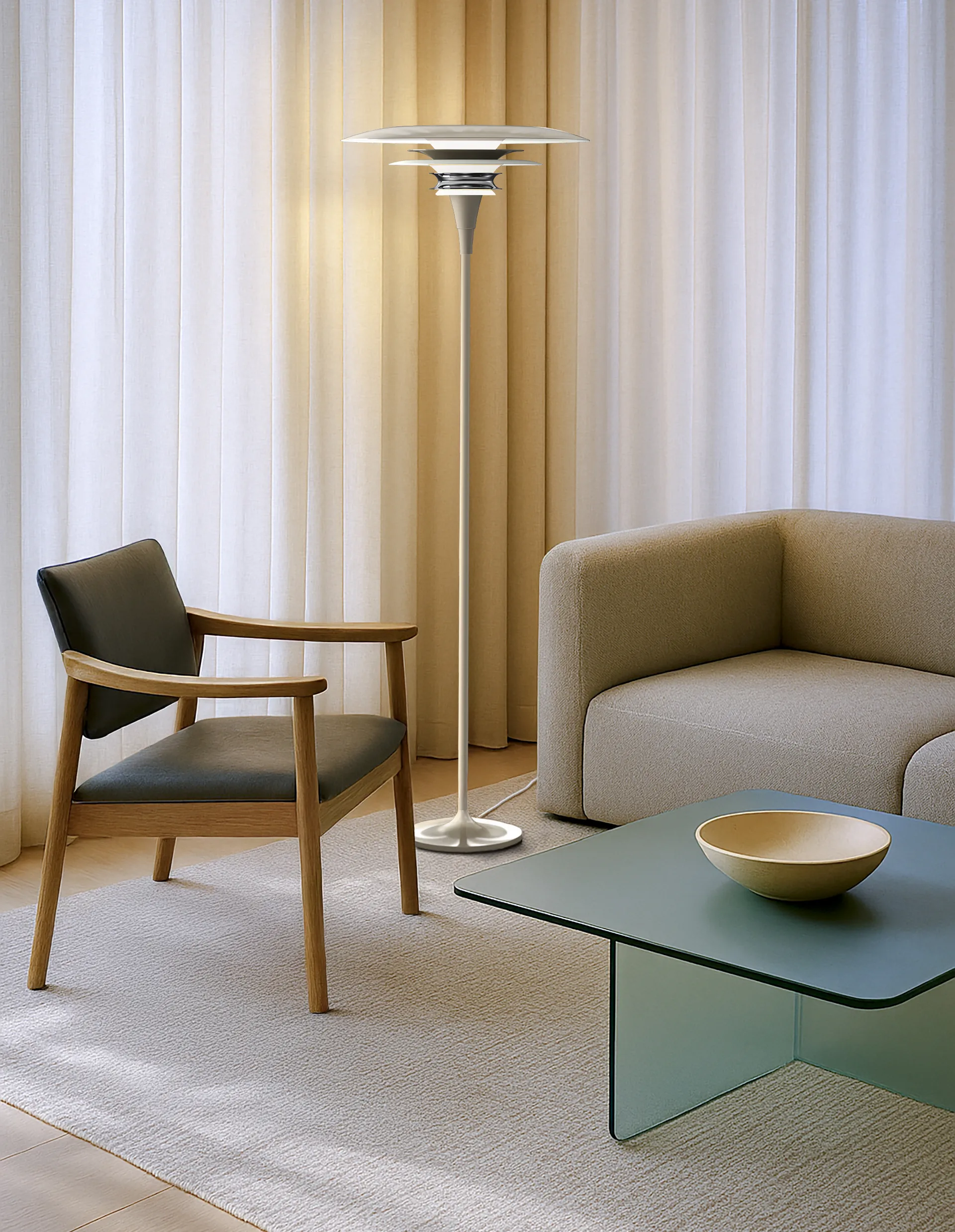 Lampe sur pied Diablo Ø50 cm, Soft greige Belid