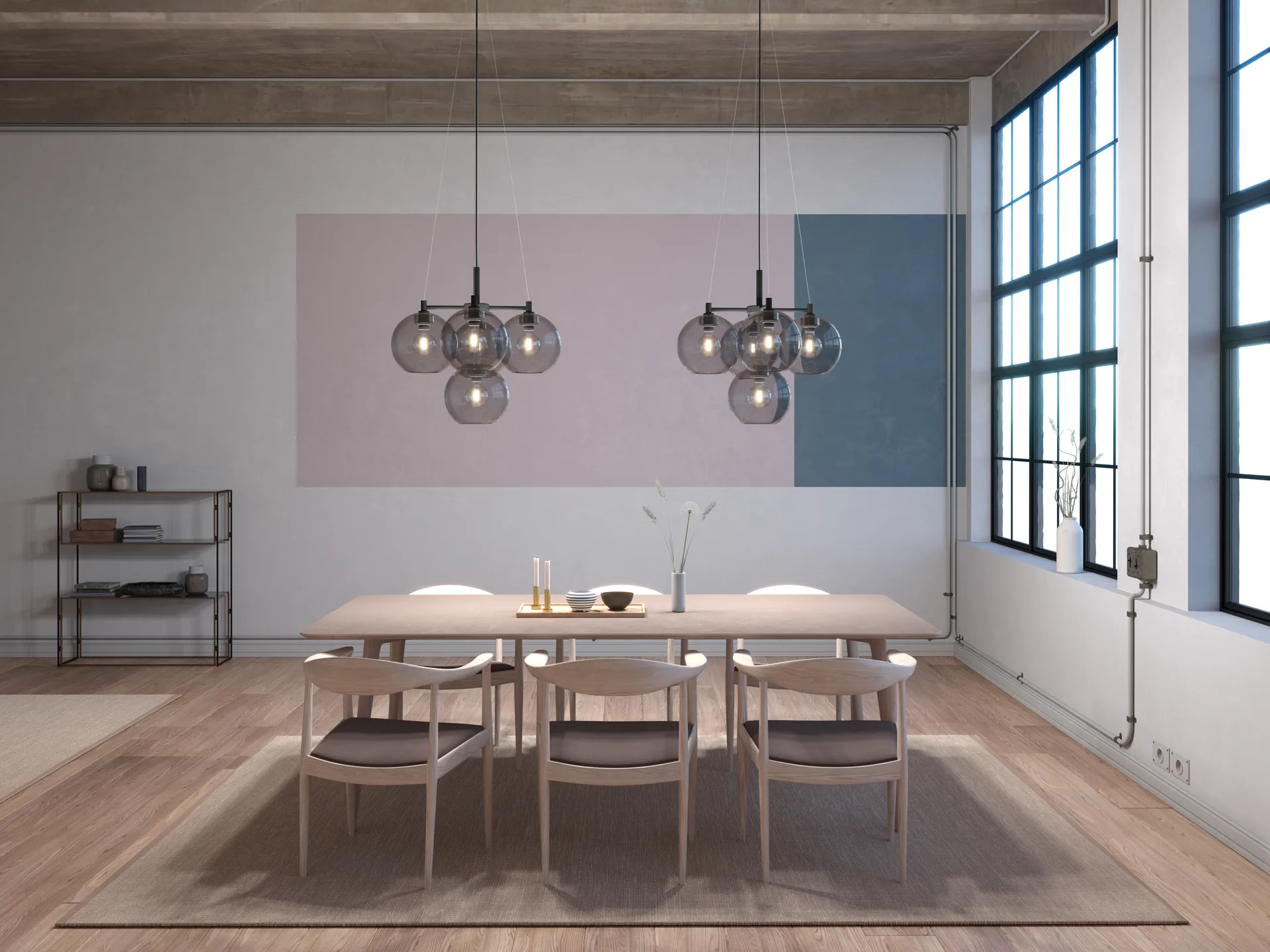 Lustre Gloria Ø67 cm, Noir-verre fumé Belid