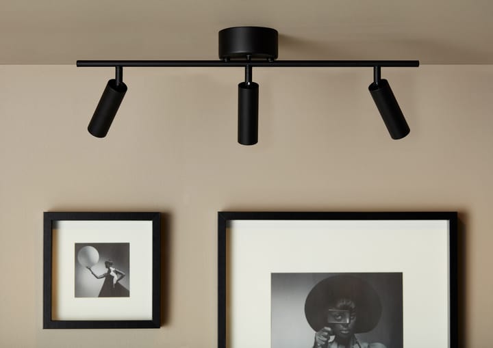 Rail plafond 3 spots Cato Slim, Noir mat-LED Belid