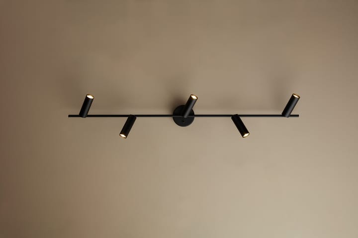 Rail plafond 5 spots Cato Slim, Noir mat-LED Belid