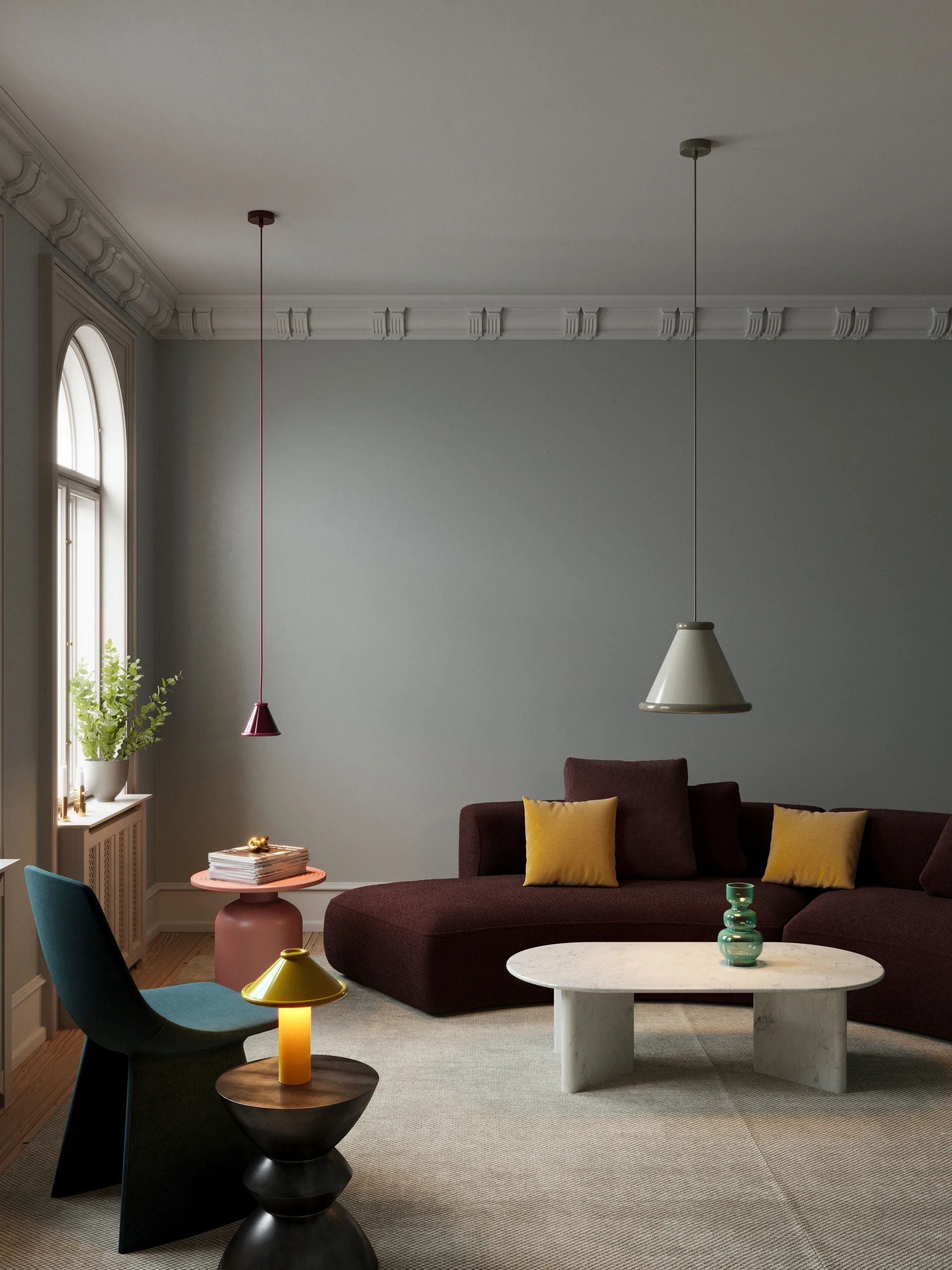 Suspension Belle Ø36 cm, Pepple grey-moss grey Belid