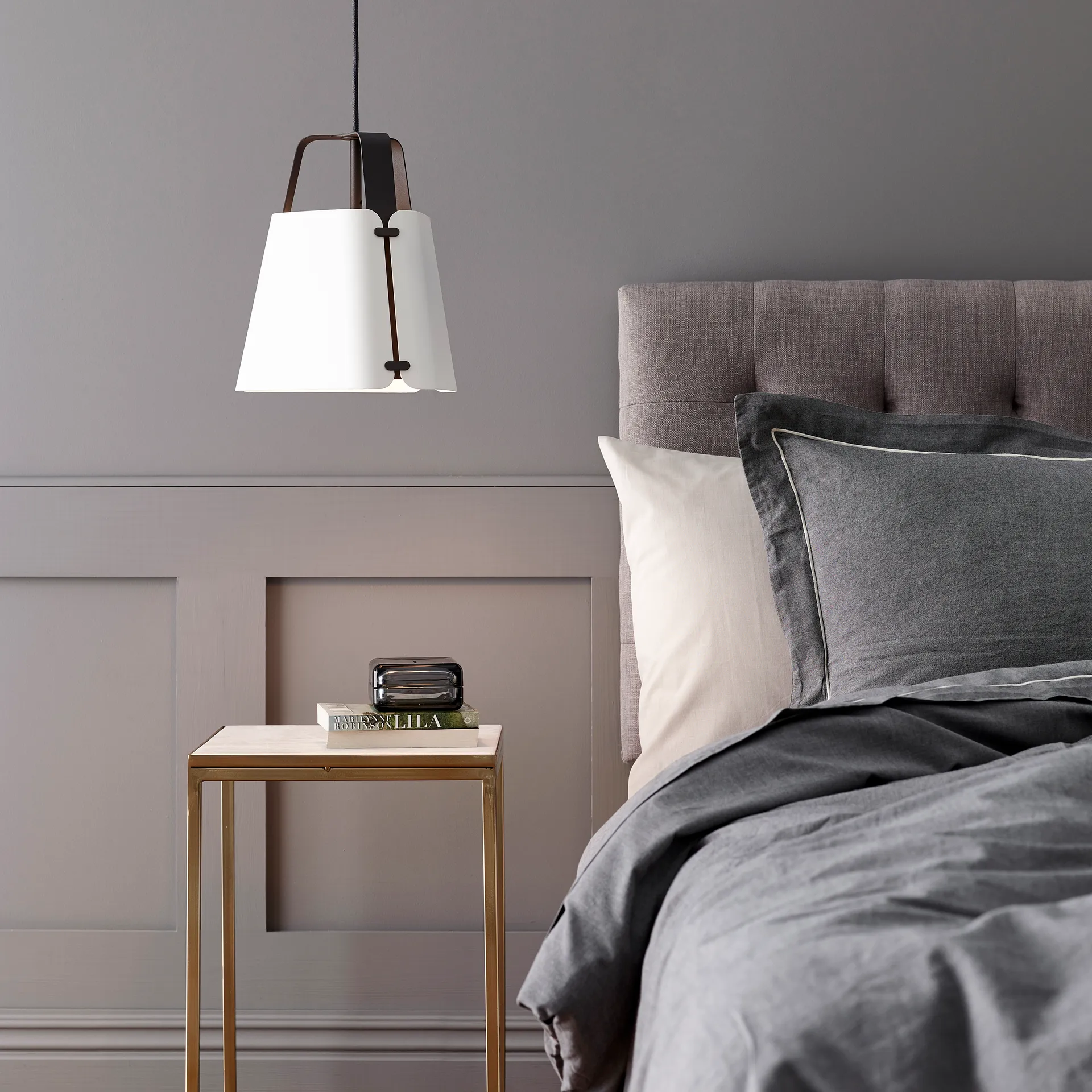 Suspension Fold Ø34 cm, Structure Anthracite-blanc Belid