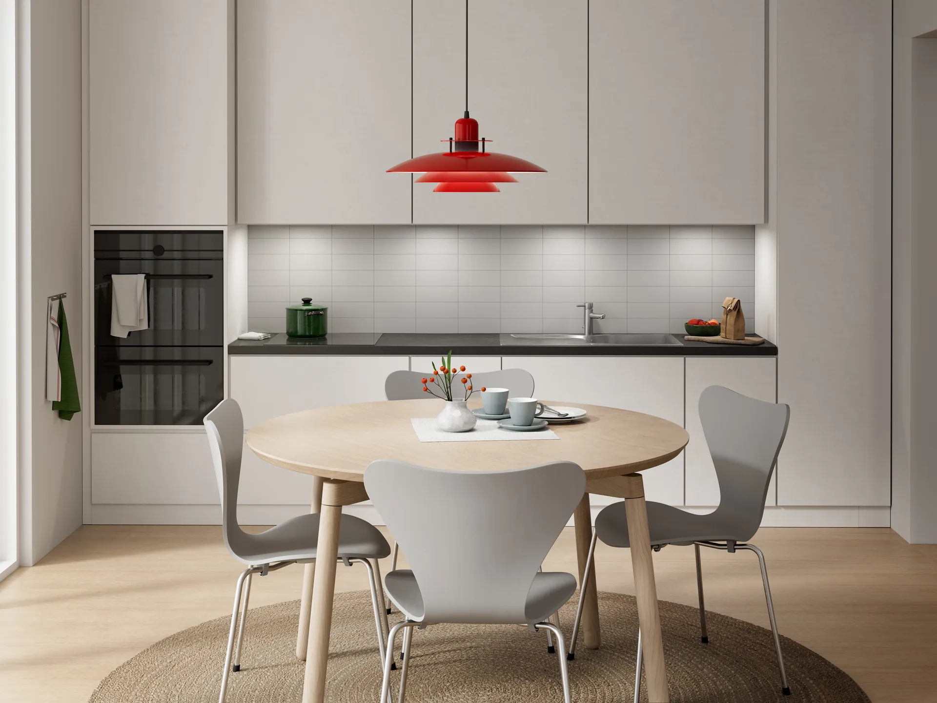 Suspension Primus Ø43 cm, Rouge brillant-noir mat Belid