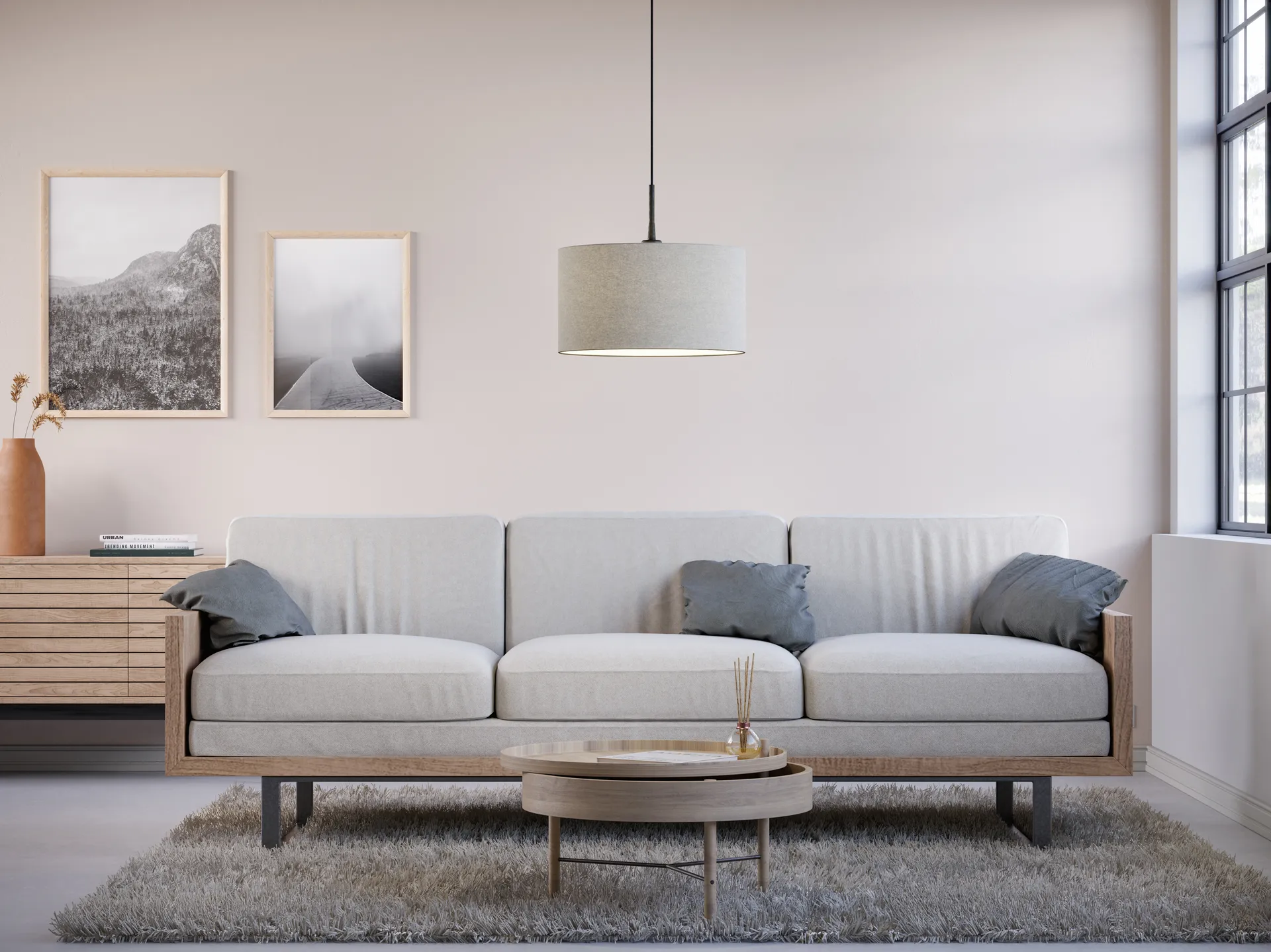 Suspension Soft Ø40 cm, Laine blanche Belid