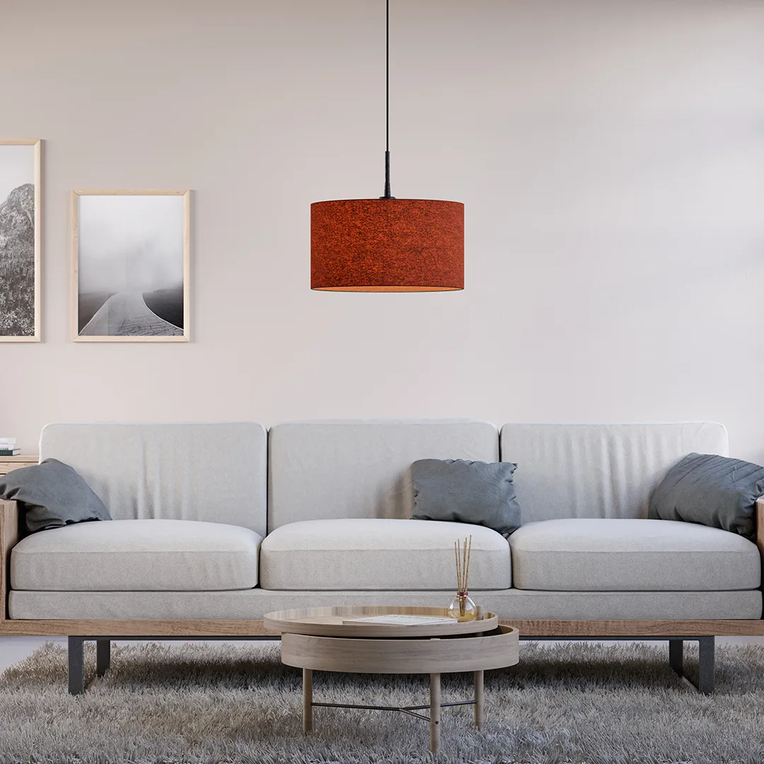 Suspension Soft Ø40 cm, Laine rouge rouille Belid