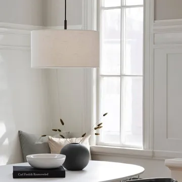 Suspension Soft Ø40 cm - Lin blanc-bronze métallique, Ø44 cm - Belid