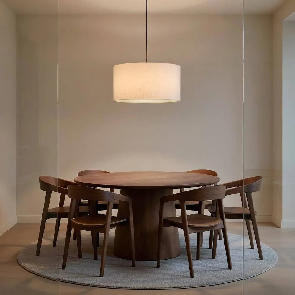 Suspension Soft Ø40 cm, Lin blanc-bronze métallique, Ø60 cm Belid
