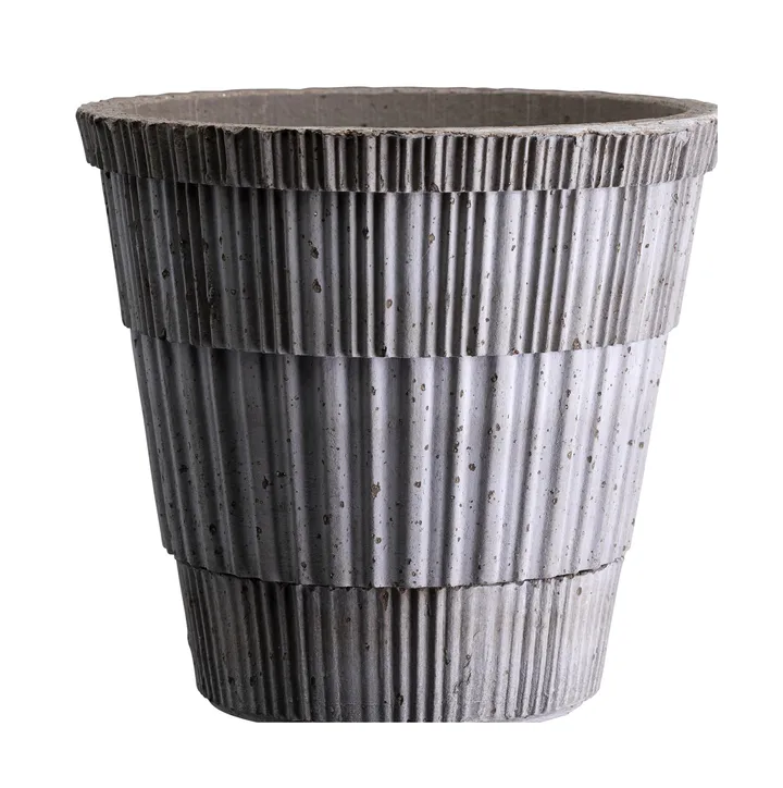 Cache-pot Atlas raw avec soucoupe - Gris, Ø14 cm - Bergs Potter