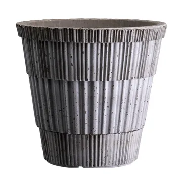 Cache-pot Atlas raw avec soucoupe - Gris, Ø18 cm - Bergs Potter