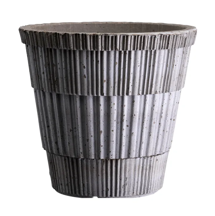 Cache-pot Atlas raw avec soucoupe - Gris, Ø18 cm - Bergs Potter