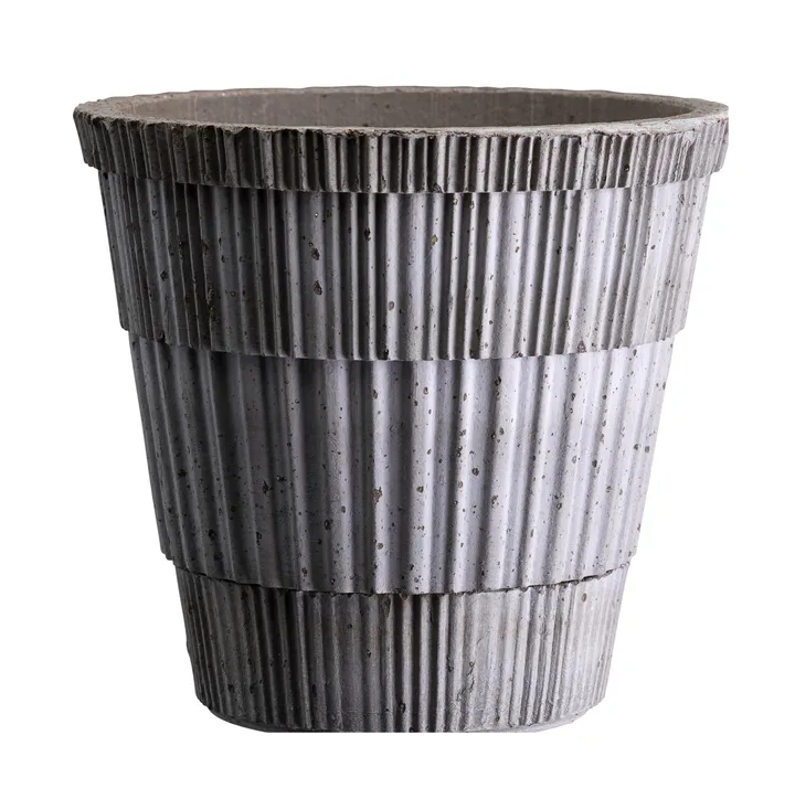 Cache-pot Atlas raw avec soucoupe - Gris, Ø21 cm - Bergs Potter