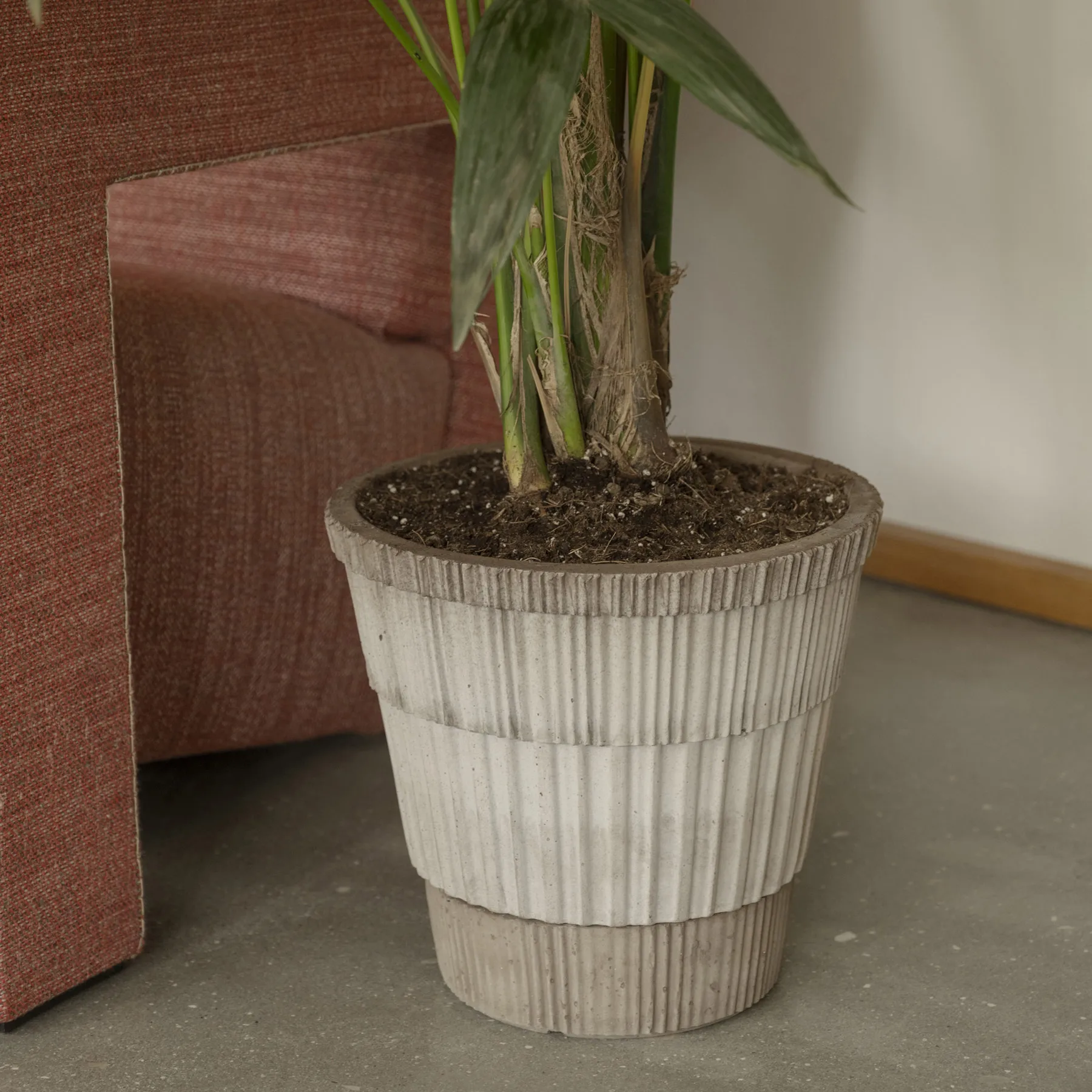 Cache-pot Atlas raw avec soucoupe, Gris, Ø21 cm Bergs Potter