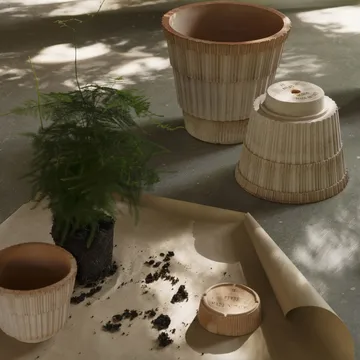 Cache-pot Atlas raw avec soucoupe - Rose, Ø14 cm - Bergs Potter