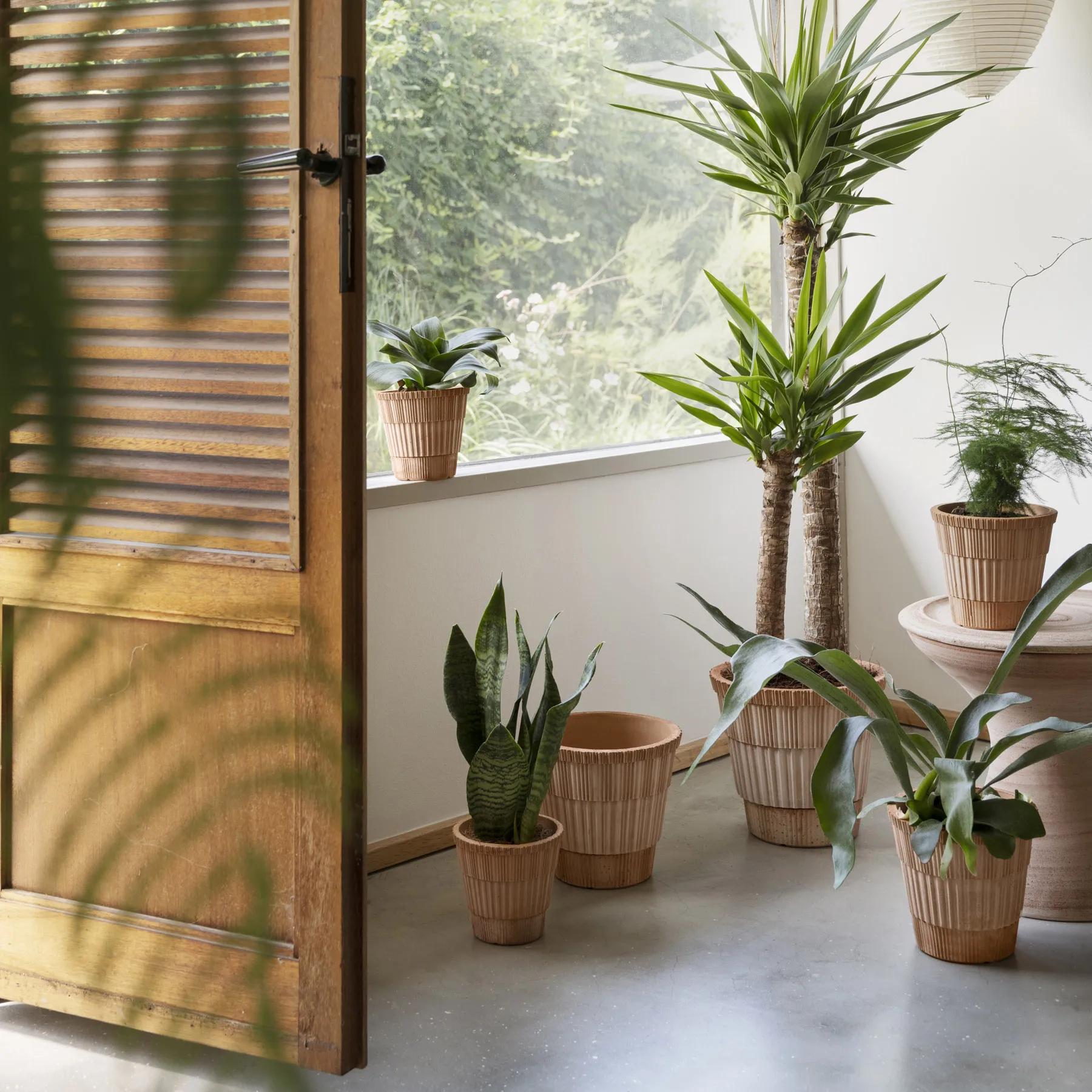 Cache-pot Atlas raw avec soucoupe, Rose, Ø25 cm Bergs Potter