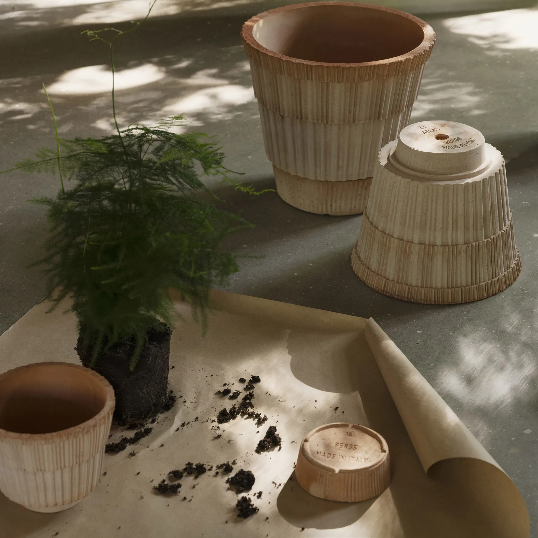 Cache-pot Atlas raw, Rose, Ø14 cm Bergs Potter