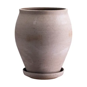 Cache-pot avec soucoupe Delphi 2 pièces - Gris, Ø22 cm, haut - Bergs Potter