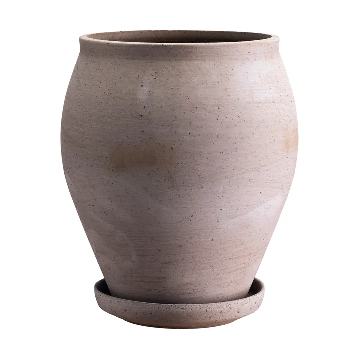 Cache-pot avec soucoupe Delphi 2 pièces - Gris, Ø22 cm, haut - Bergs Potter