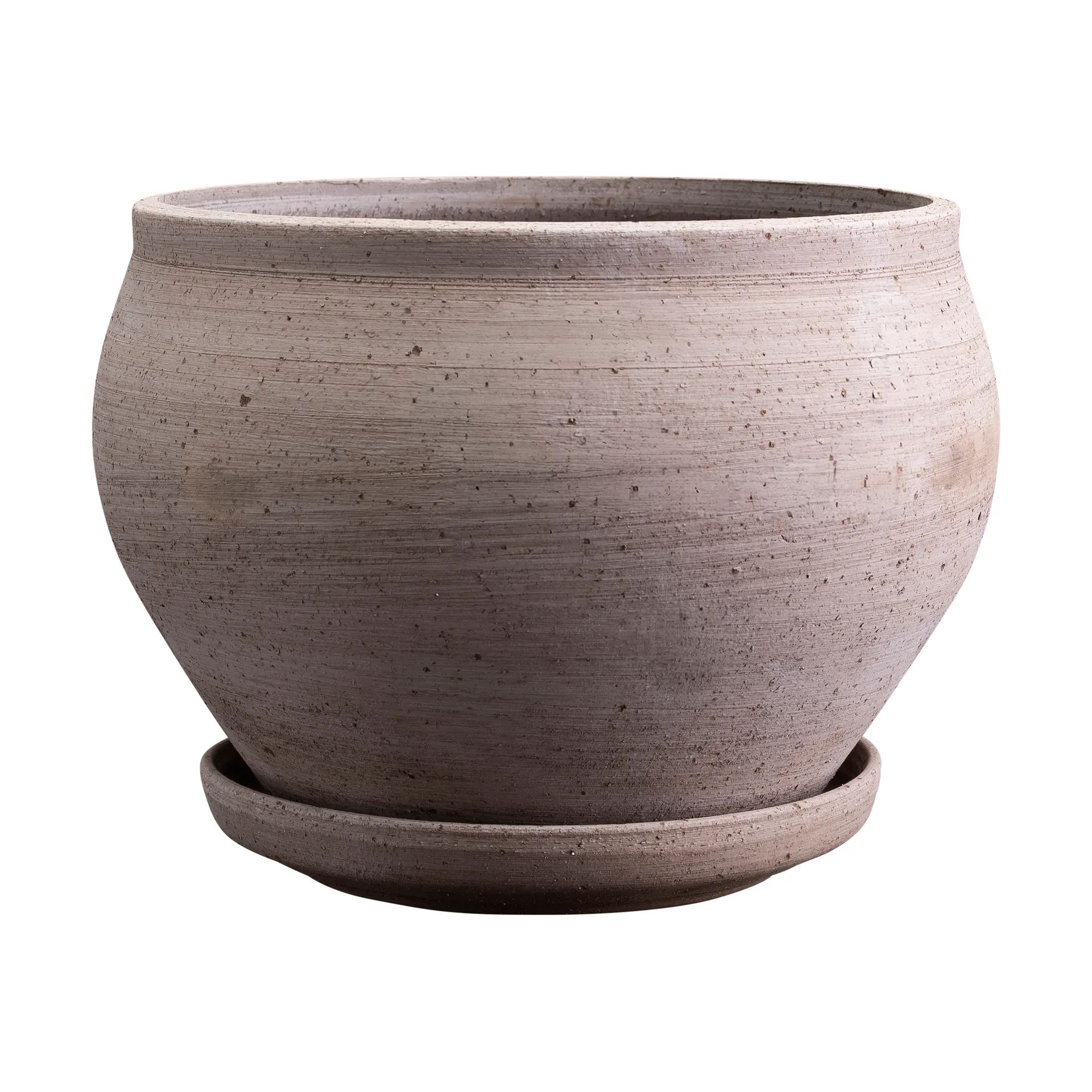 Cache-pot avec soucoupe Delphi 2 pièces, Gris, Ø24 cm, bas Bergs Potter