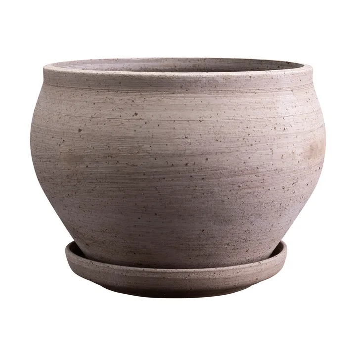 Cache-pot avec soucoupe Delphi 2 pièces - Gris, Ø24 cm, bas - Bergs Potter