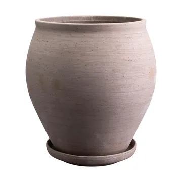 Cache-pot avec soucoupe Delphi 2 pièces - Gris, Ø26 cm - Bergs Potter