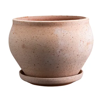 Cache-pot avec soucoupe Delphi 2 pièces - Rose, Ø24 cm, low - Bergs Potter