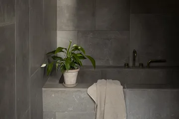 Cache-pot avec soucoupe Fleur 2 pièces - Gris, Ø14 cm - Bergs Potter