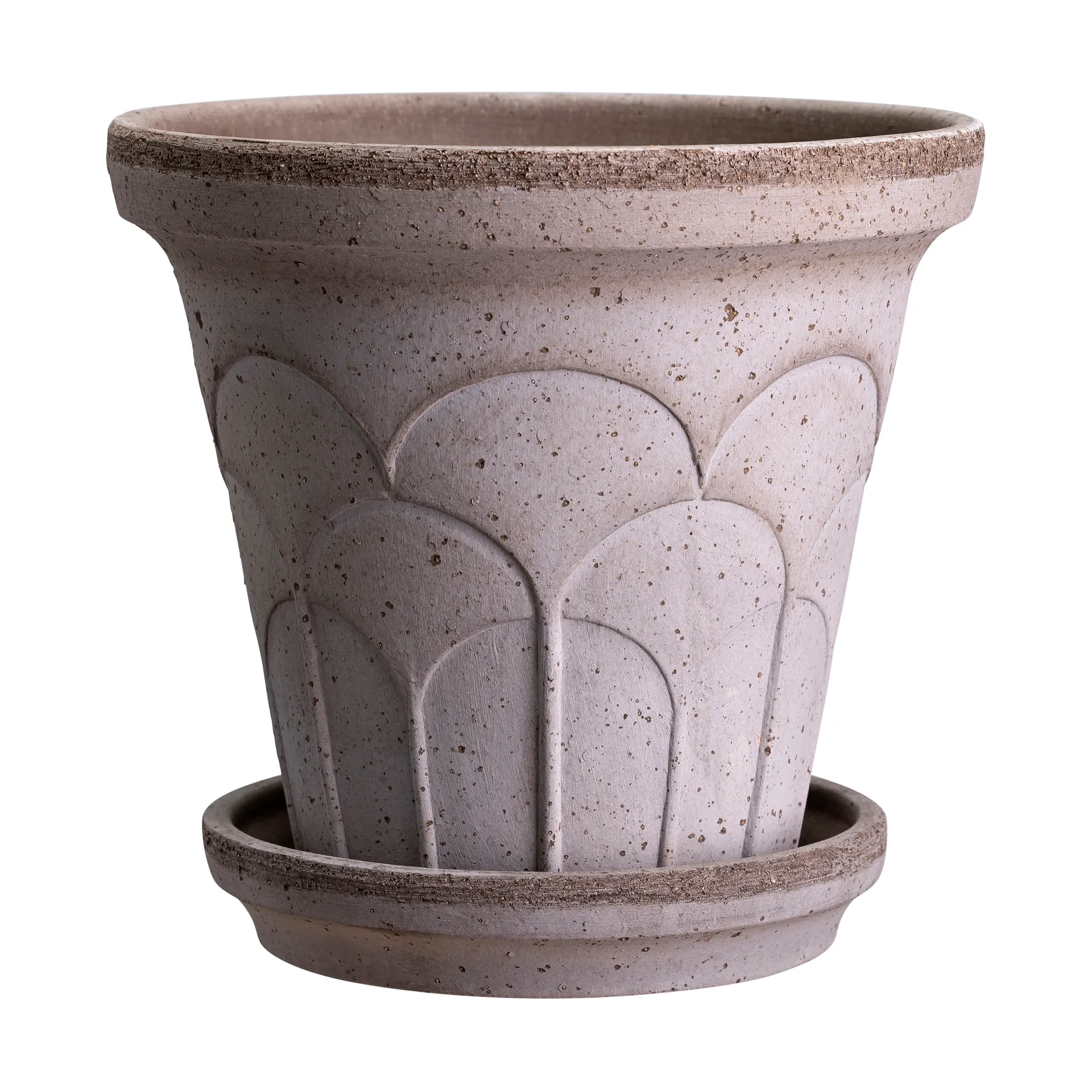 Cache-pot avec soucoupe Fleur 2 pièces, Gris, Ø18 cm Bergs Potter