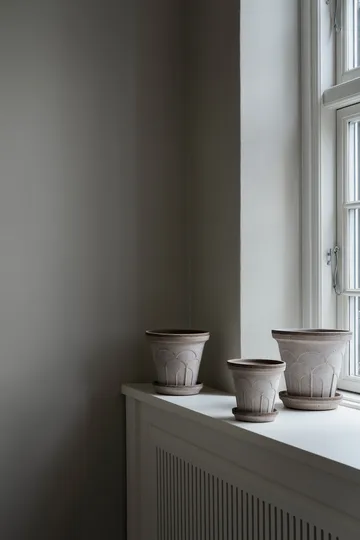 Cache-pot avec soucoupe Fleur 2 pièces - Gris, Ø18 cm - Bergs Potter