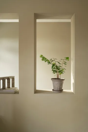 Cache-pot avec soucoupe Fleur 2 pièces - Gris, Ø21 cm - Bergs Potter