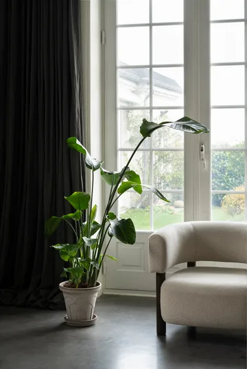 Cache-pot avec soucoupe Fleur 2 pièces - Gris, Ø25 cm - Bergs Potter